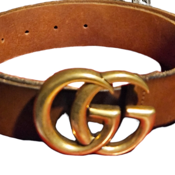 SOLD-Men's Gucci Brown Leather Belt Size 65/34 - Picture 2 of 10
